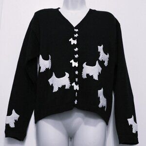 VTG 80's/90's Grandmacore Preppy Marisa Christina Scottie Dog Sweater Women's PM